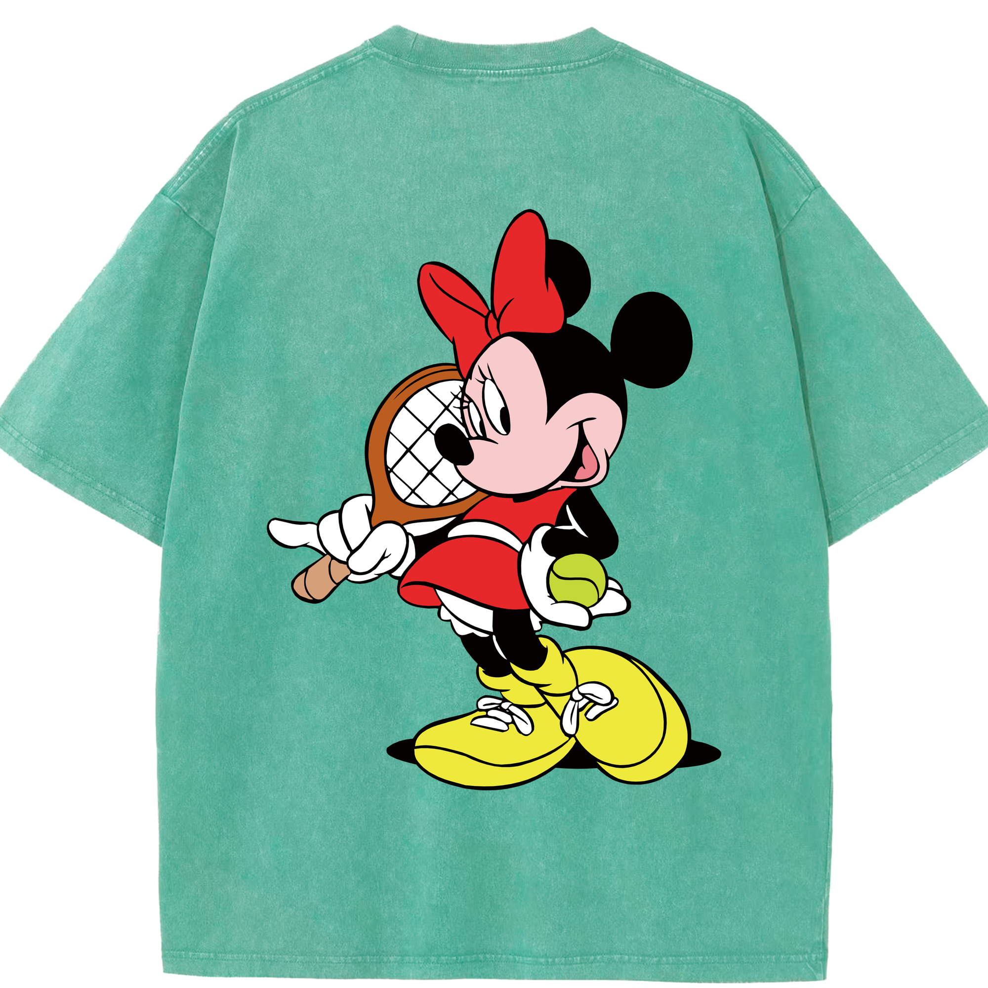 （画像用） ミッキーマウス Mickey Mouse 綿100% ヴィンテージ風 半袖Tシャツ（背面プリント）